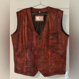 XL Genuine Australia Leather Vest- The Leather Gems